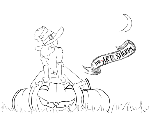 Patrons exclusive Traceable  Girl on Pumpkin Witch .jpeg