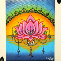 "Adorned Lotus Flower at Sunset"