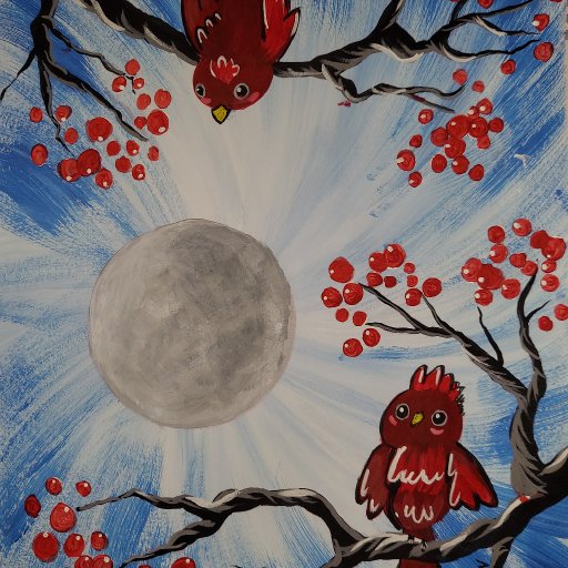 Two Cute Red Birds