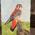 speckled bird on a stump painting 1 28 22