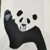 Waving Panda in Watercolour