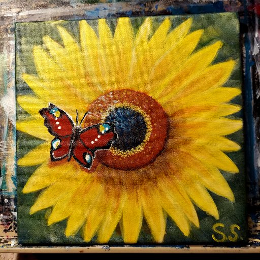 Sunflower and Butterfly