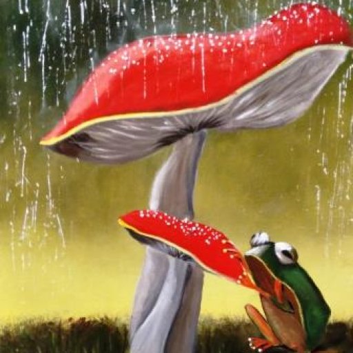 13-Frog staying dry 16 x 20 Gallery Wrapped Canvas - Acrylic -