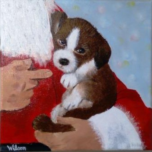 Santa with puppy