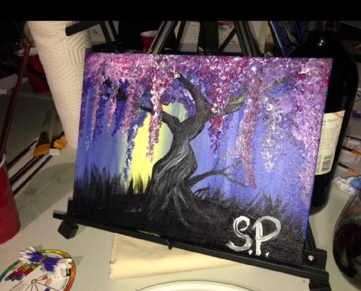 Wisteria Willow Tree Q Tip Painting Gallery Sarah Patterson The