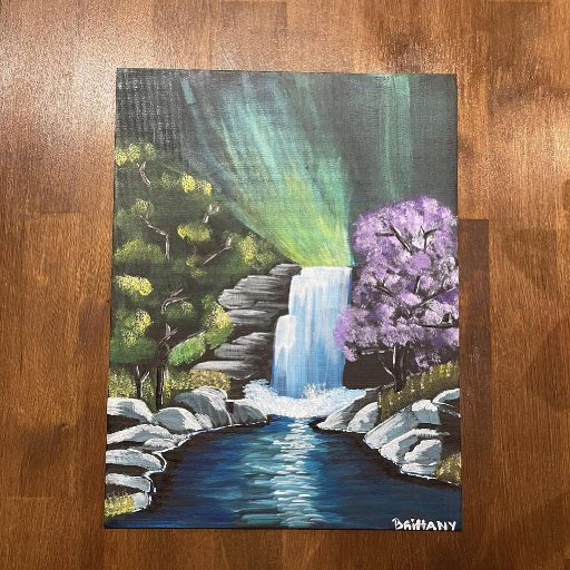 waterfall painting