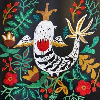 Folkloric bird_Gouache