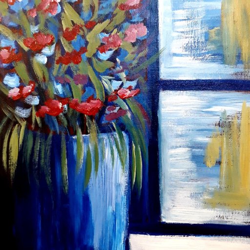 Flowers By a Window