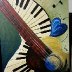 abstracted guitar, piano