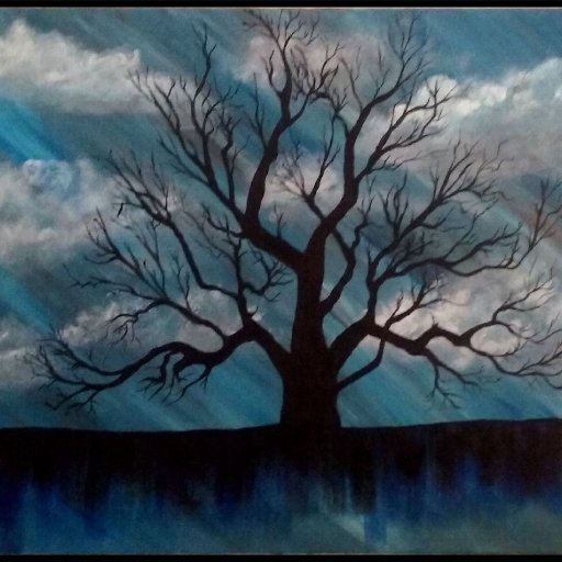 stormy sky oak tree
