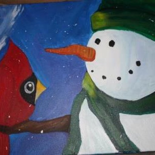 Snowman and Cardinal