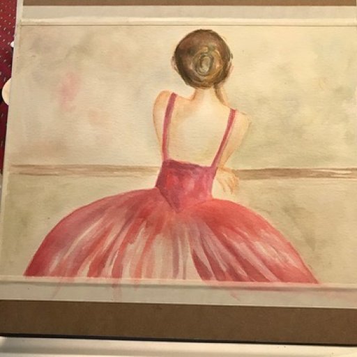 Watercolor lady resting