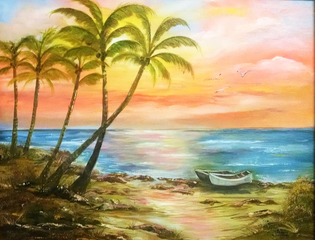 Beach Scene 2 Acrylic Gallery Becky Sirmans The Art Sherpa