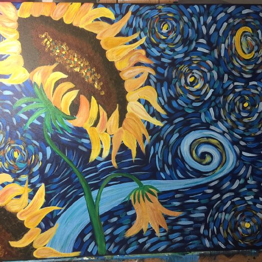 34-starry night sunflowers