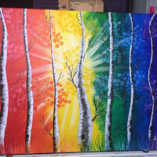 63-Rainbow birch trees