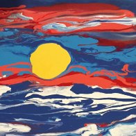 Sunset - fluid painting