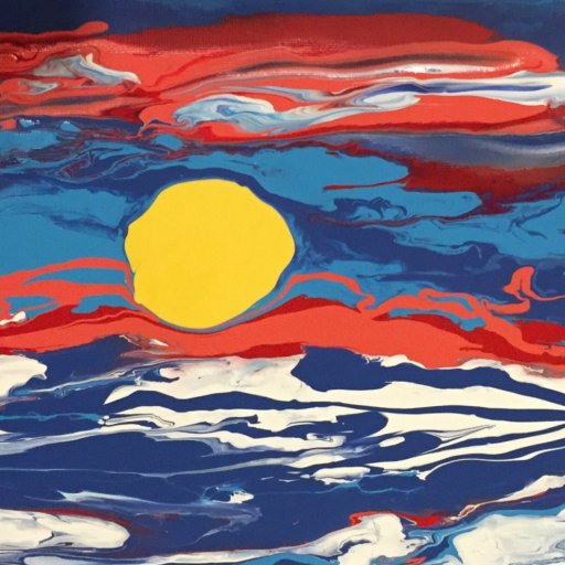 Sunset - fluid painting