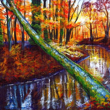 Lean Into Fall Original Signed Acrylic Painting By The Art Sherpa