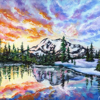 Reflections of the Beautiful View ~ Original Signed Acrylic Painting By The Art Sherpa