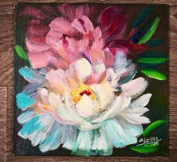 The Art Sherpa painting Peony 8 x 8 (free gift with purchase)