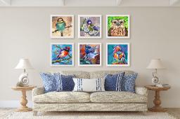 ALL SIX Bird Prints from both The Art Sherpa AND Ginger Cook  Bird Hop 2