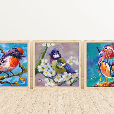Three Bird Prints From Ginger Cook