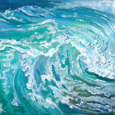 Sherpa Stash Sale -A Perfect Wave Acrylic Painting ONE OF A KIND