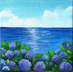 Sherpa Stash Sale -  Ocean and Hydrangea Painting 