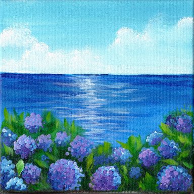 Sherpa Stash Sale -  Ocean and Hydrangea Painting 