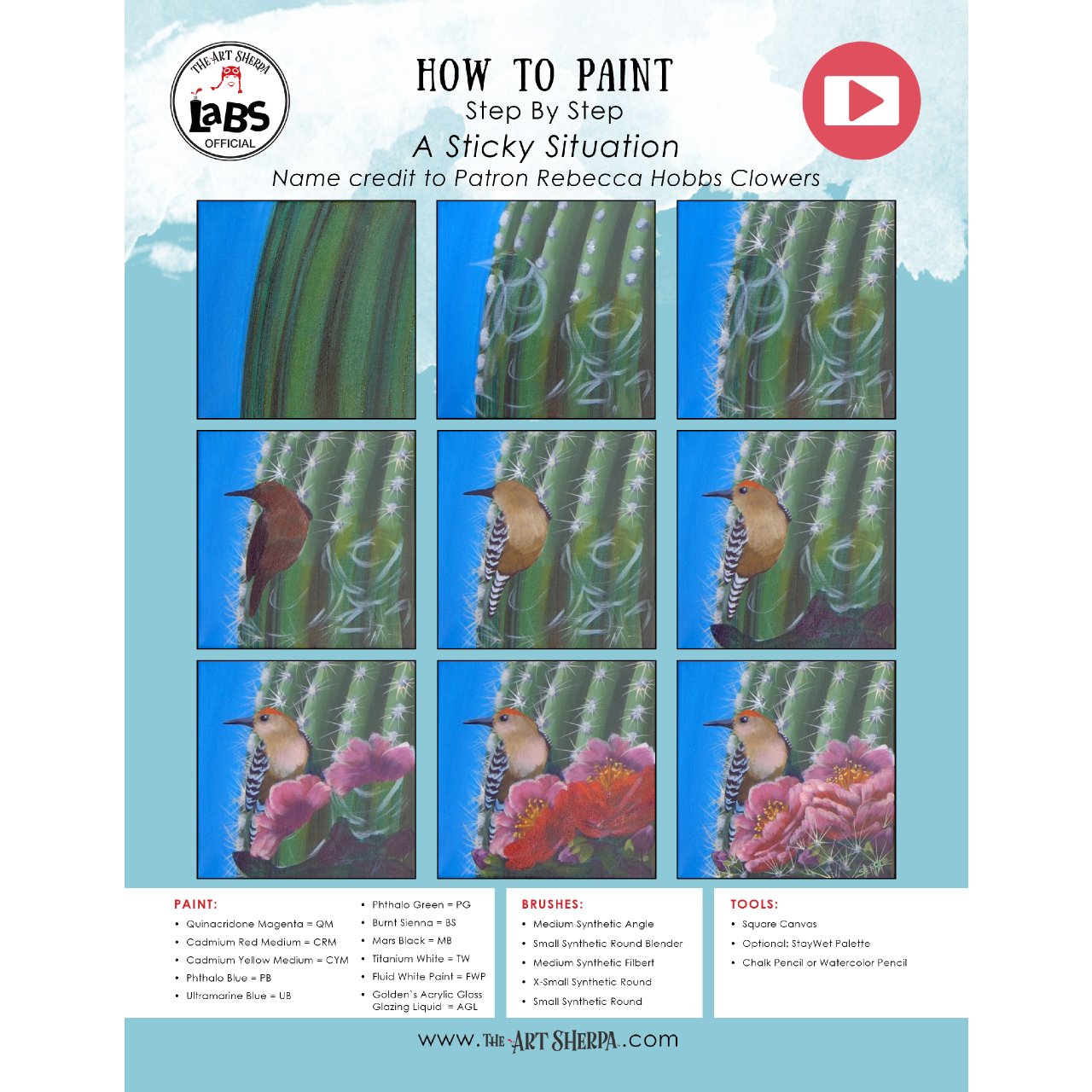 Cactus Flower and Bird 