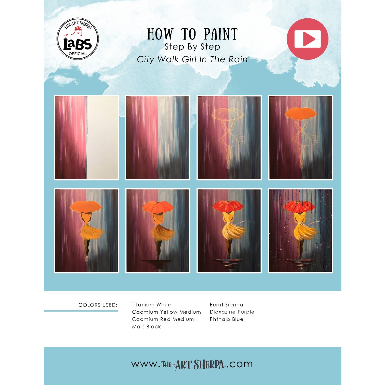 Girl Waling in The Rain Yellow Dress