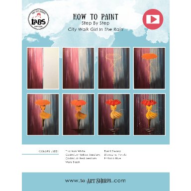 Girl Waling in The Rain Yellow Dress