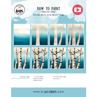 Winter Birch Trees and Birds 