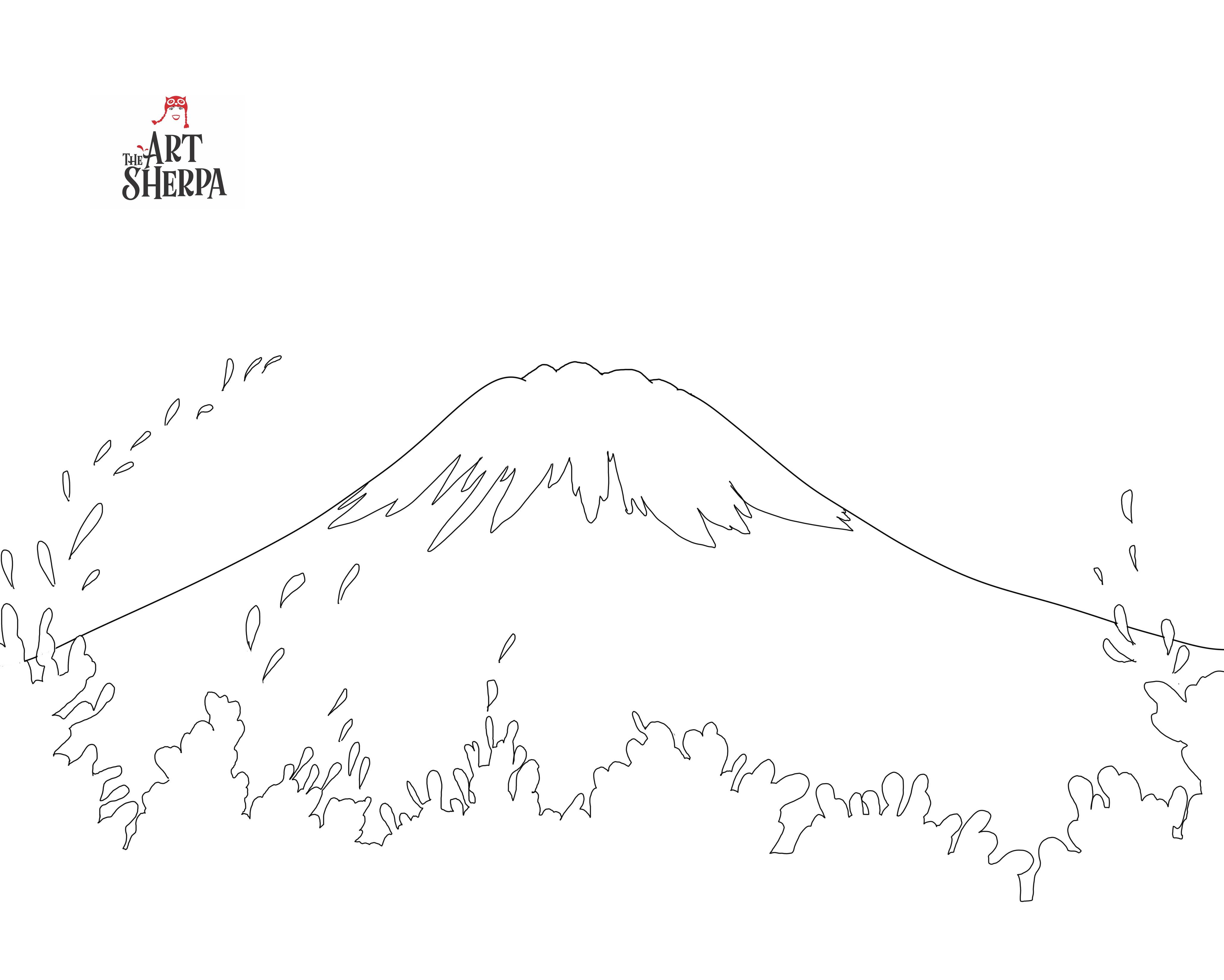How to draw Mount Fuji Real Easy  step by step  YouTube