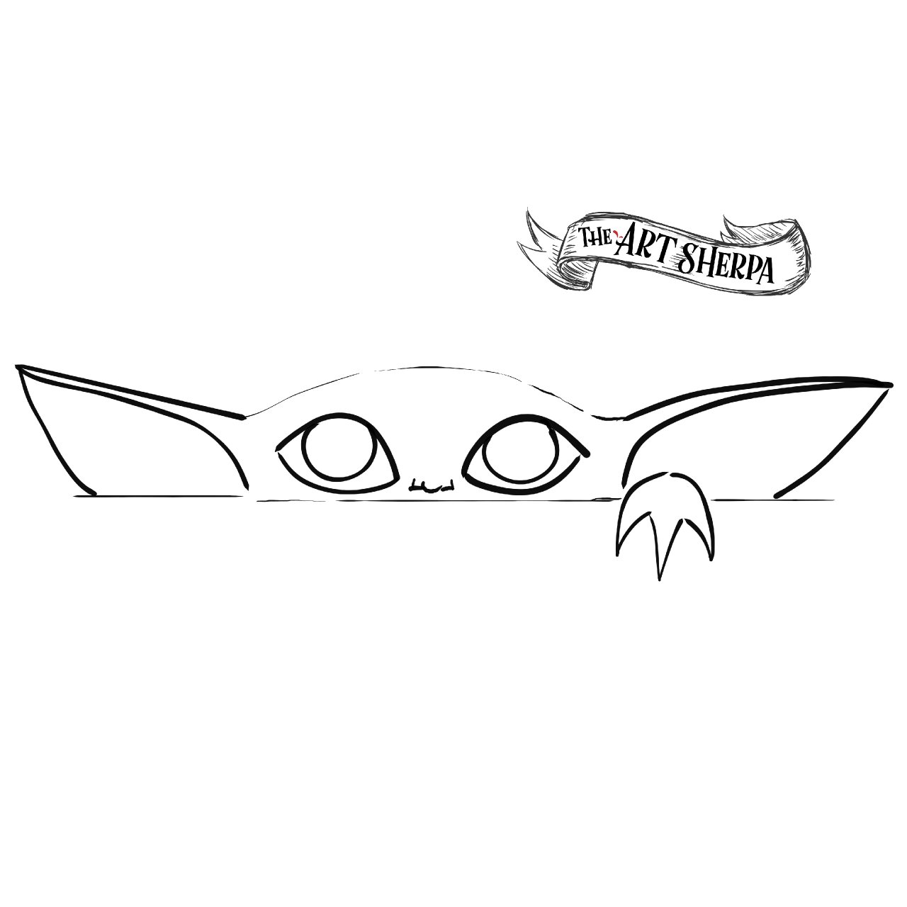 Baby Yoda Watercolor Traceable For Star Wars Day The Art Sherpa