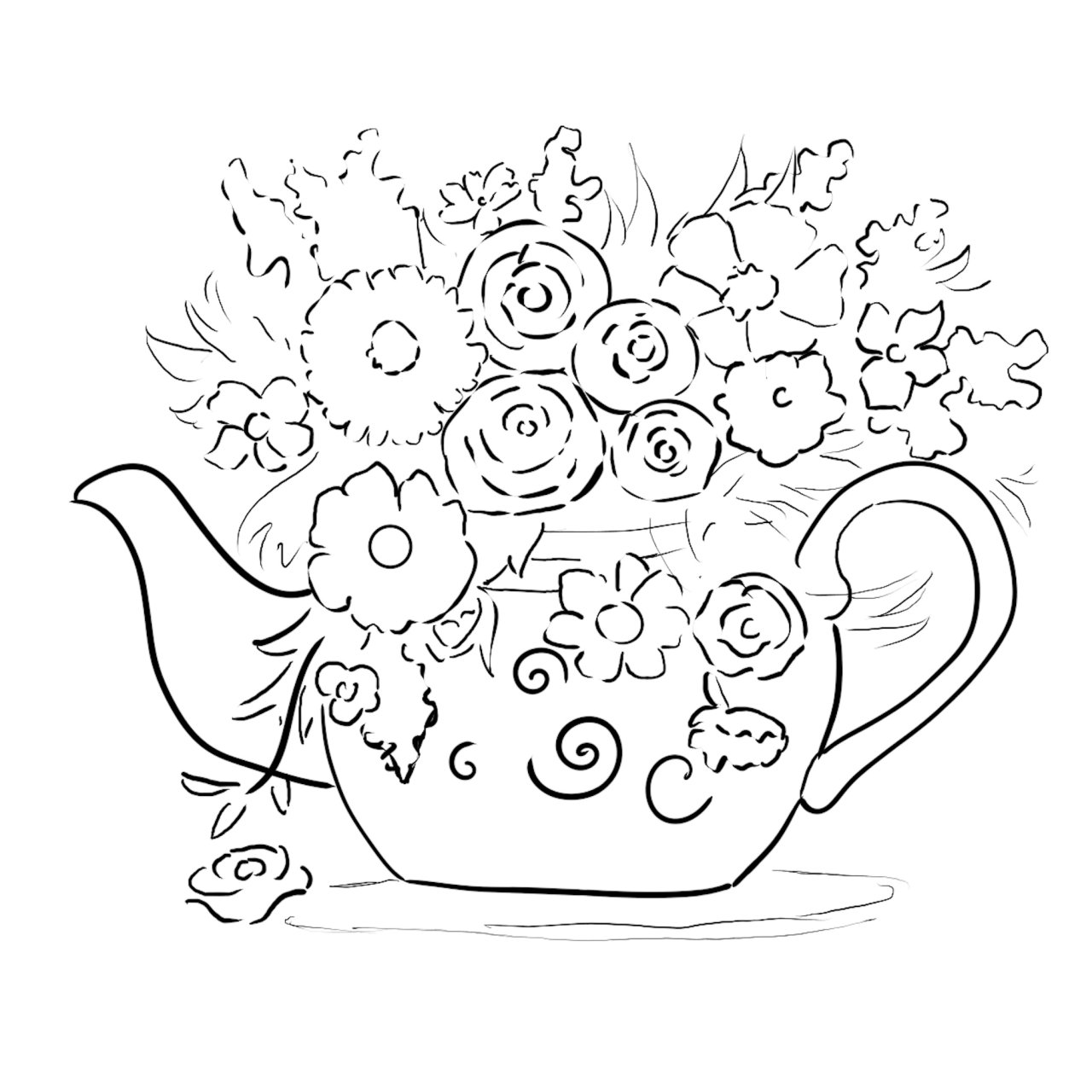 Autumn Floral Teapot