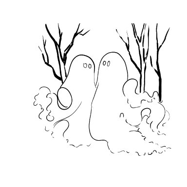 Two Ghosts in Autumn Forest 2023 