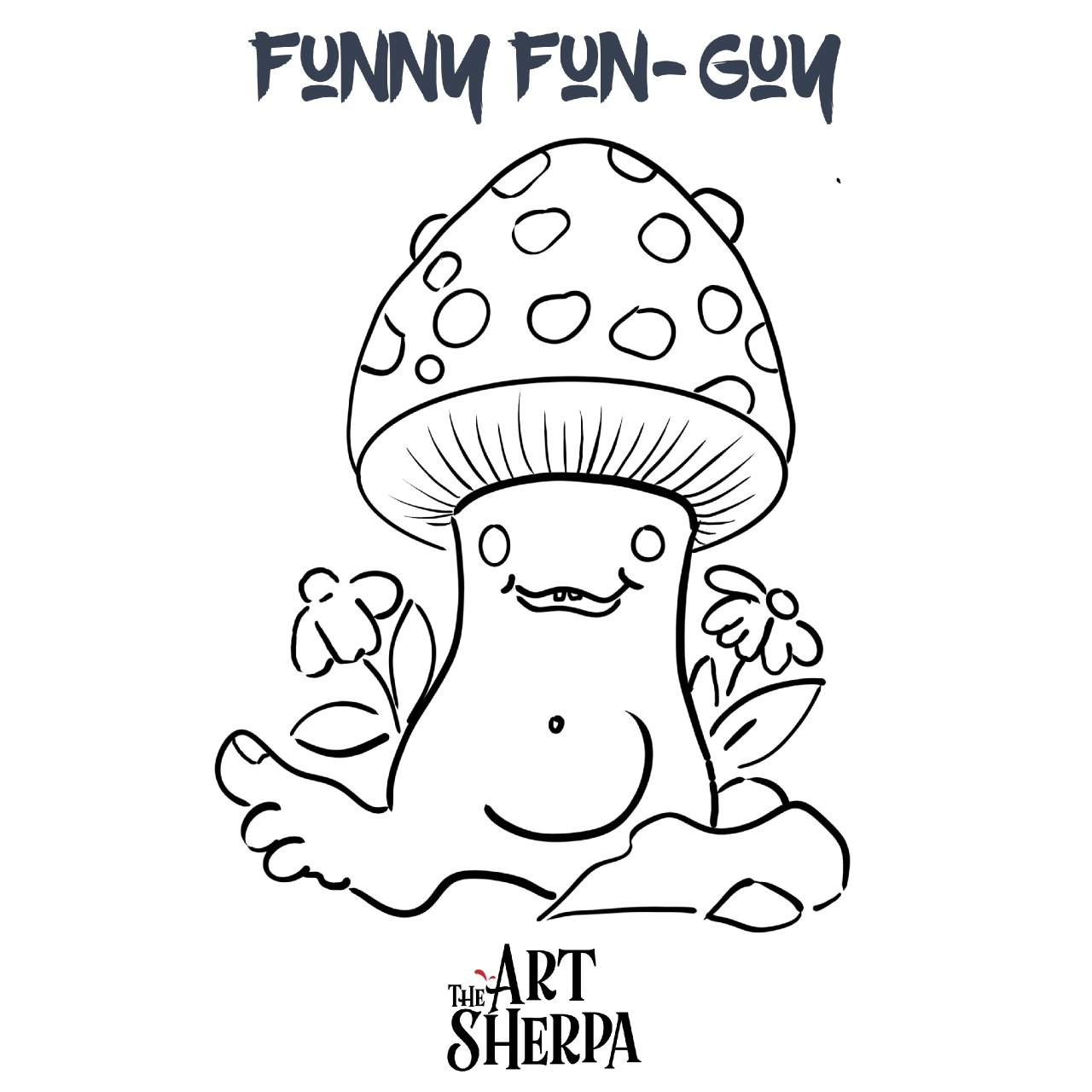 Funny Fun-Guy Mushroom Doodle Free Gift 