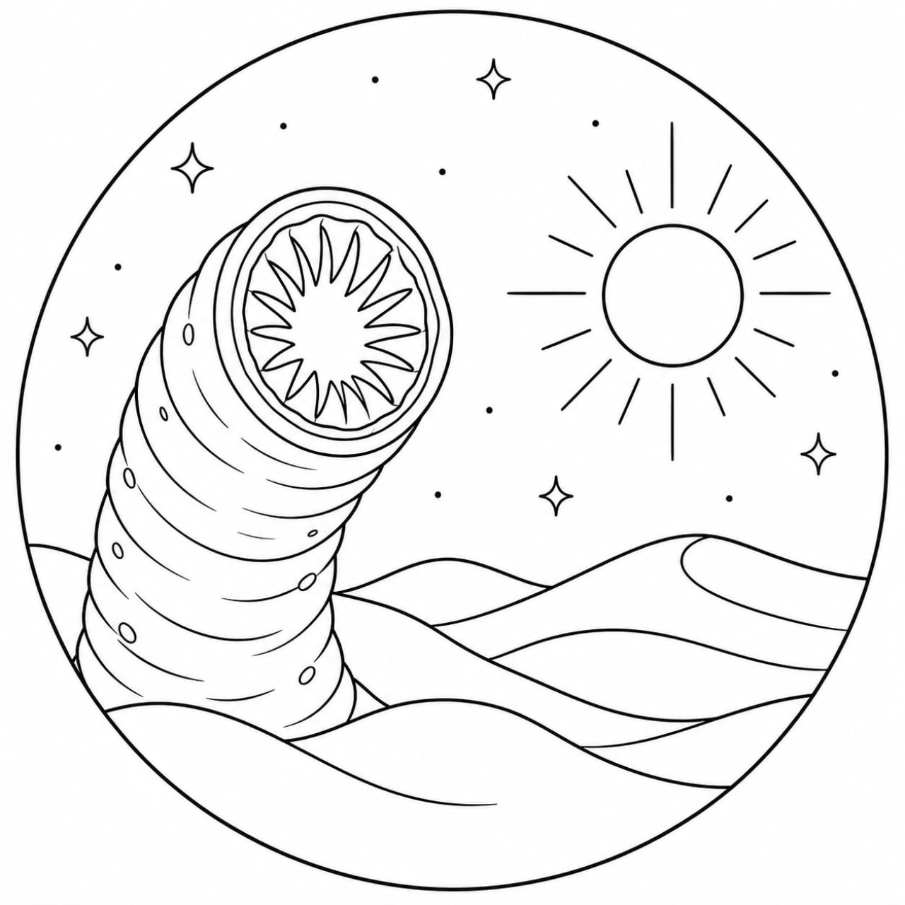 Dune Themed - Shai-Hulud Zendoodle