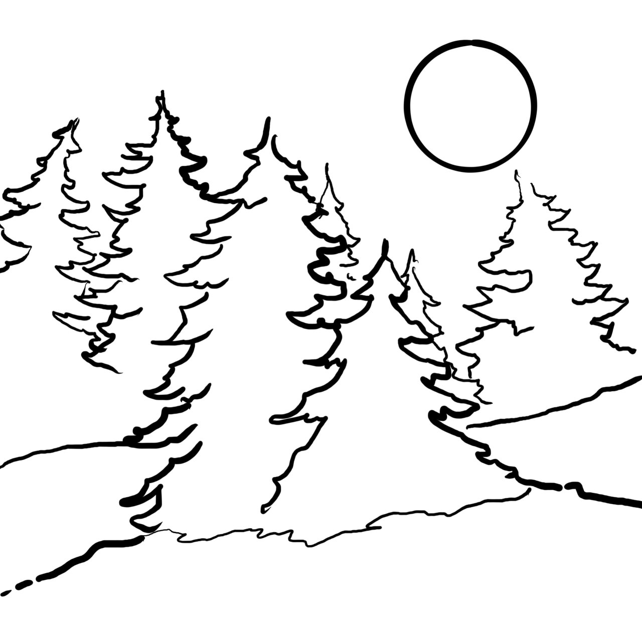 Snowy Pine Tree Landscape