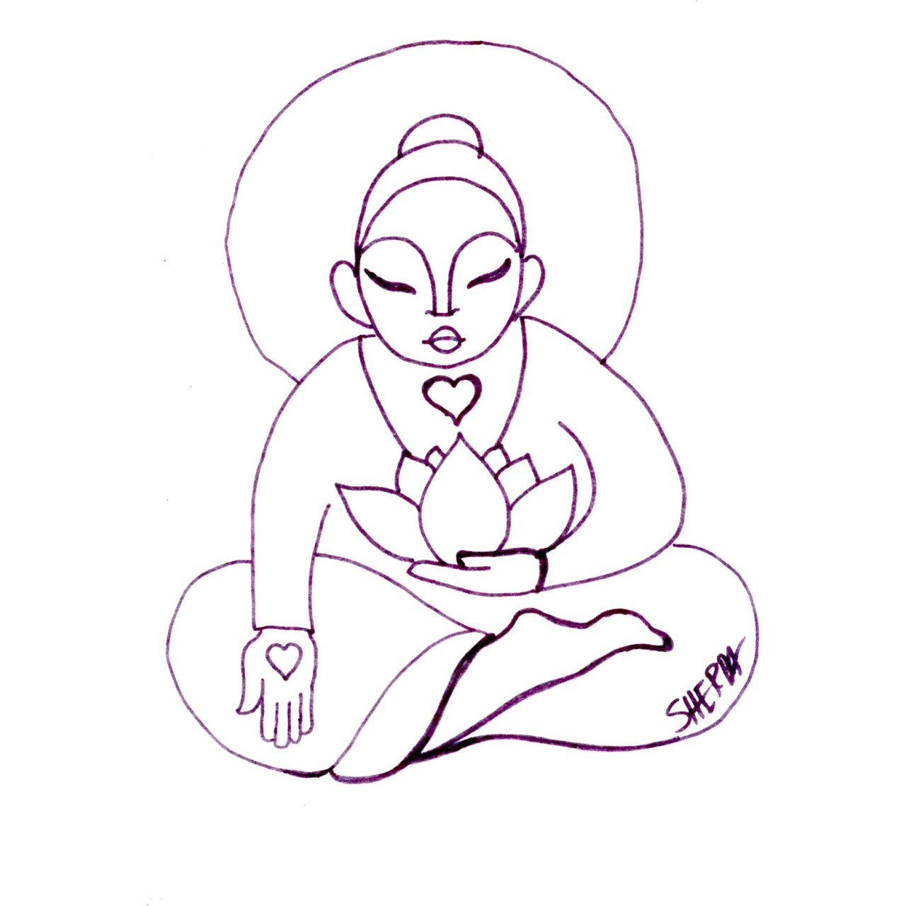 Buddha and Lotus Flower