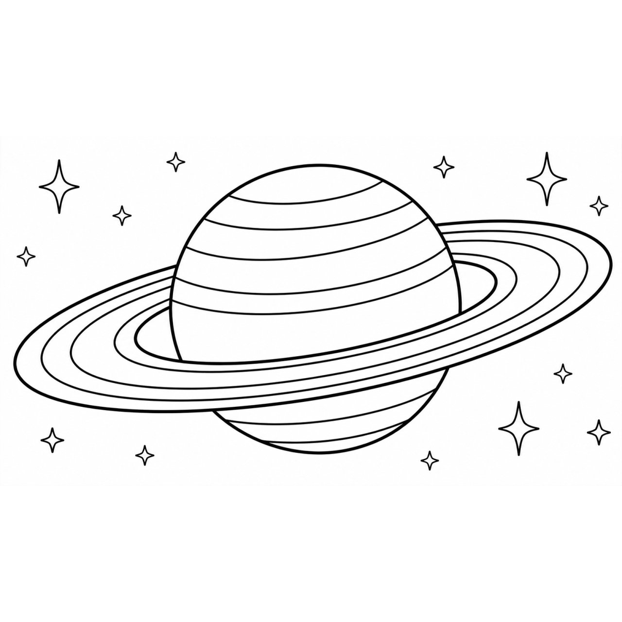 Saturn Line Art