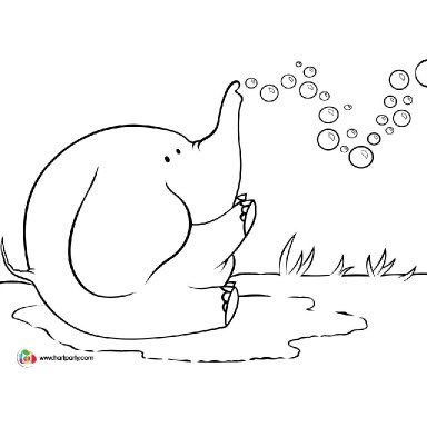 Kawaii Elephant With Rainbow Bubbles