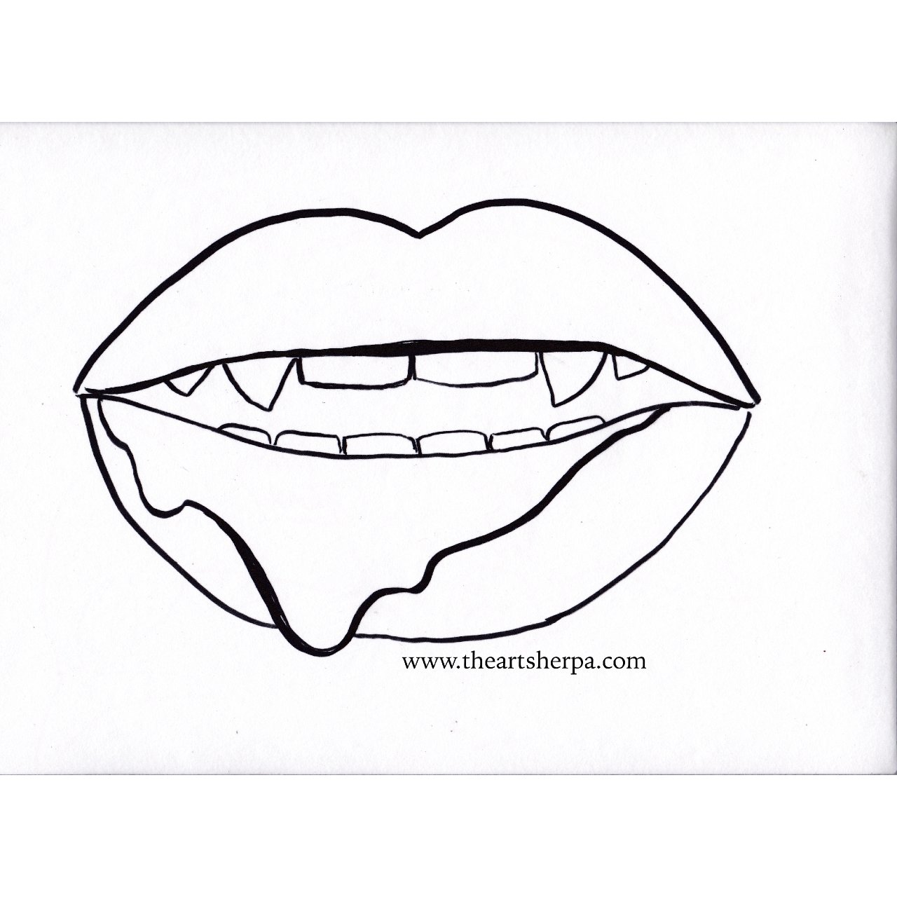Realistic Vampire's Kiss With Teeth