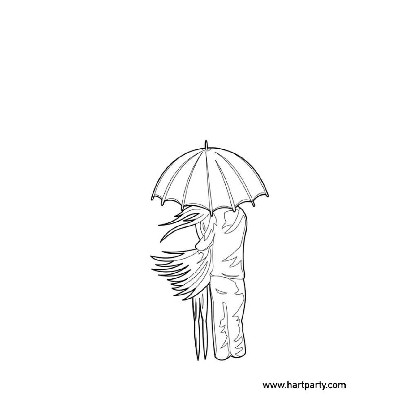 Lovers Walking In Rain