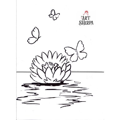 Lotus Blossom And Butterfly