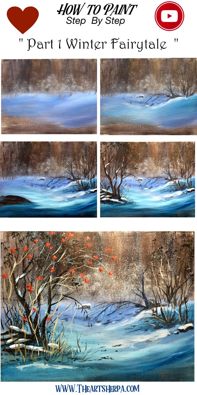 Winter Landscape Acrylic Painting