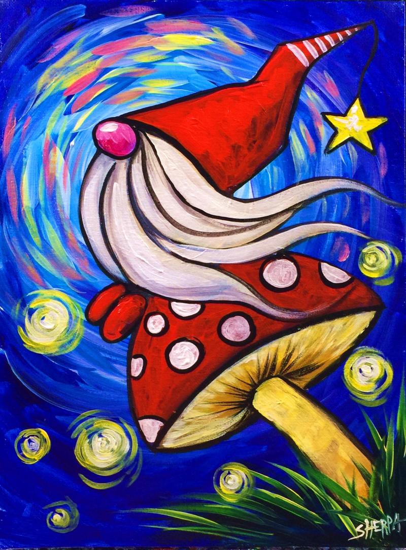 Mushrooms by the tree, Me, acrylic on a 12x16” canvas. :) : r/painting