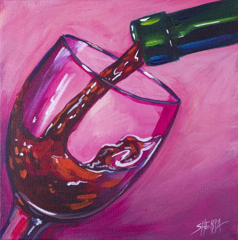 Wine Glass And Pour Easy Daily Painting Step By Step Acrylic