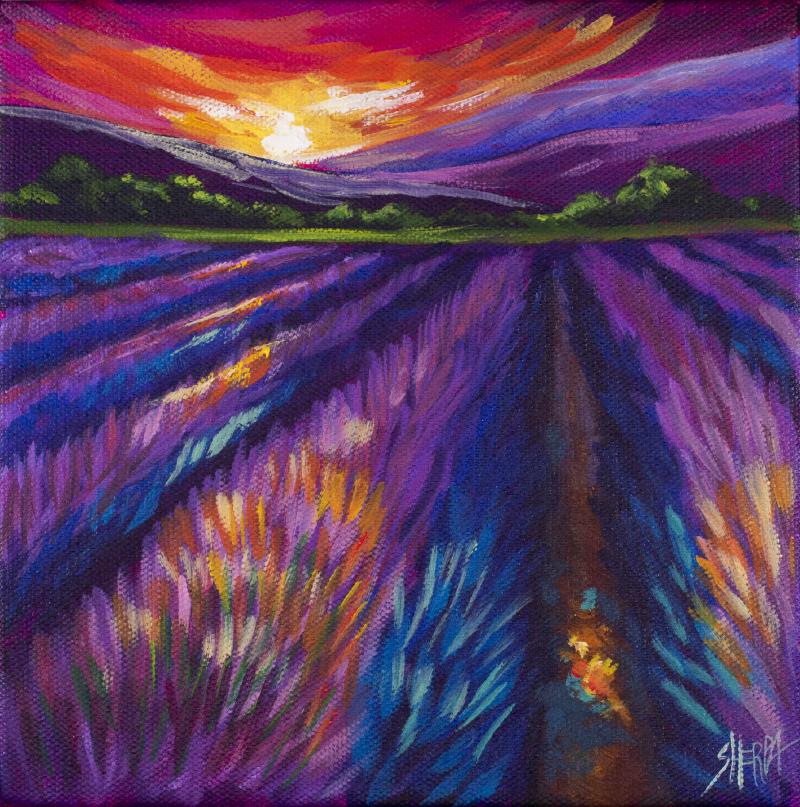 Lavender Field Sunset Easy Daily Painting Step By Step Acrylic ...